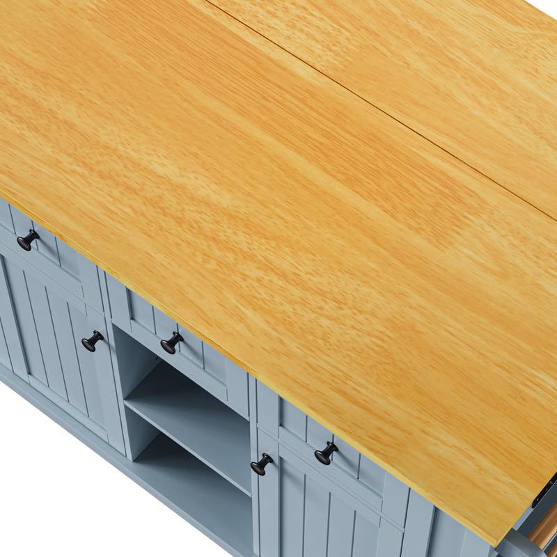 Versatile Rolling Kitchen Island with Drop Leaf & Storage