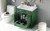 Vintage Green Bathroom Vanity with Soft-Close Storage