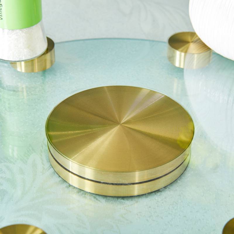 Gold Touch Rotating Glass Tray