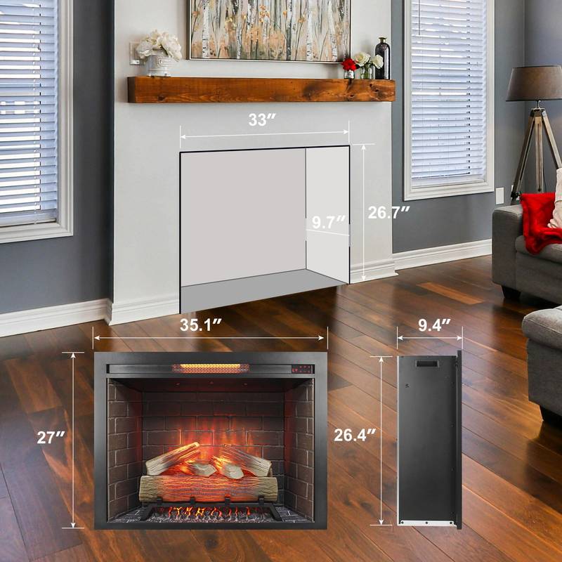 Cozy Glow Infrared Fireplace Insert with Touch Control