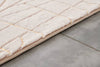 Chic Beige Geometric Faux Fur Rug