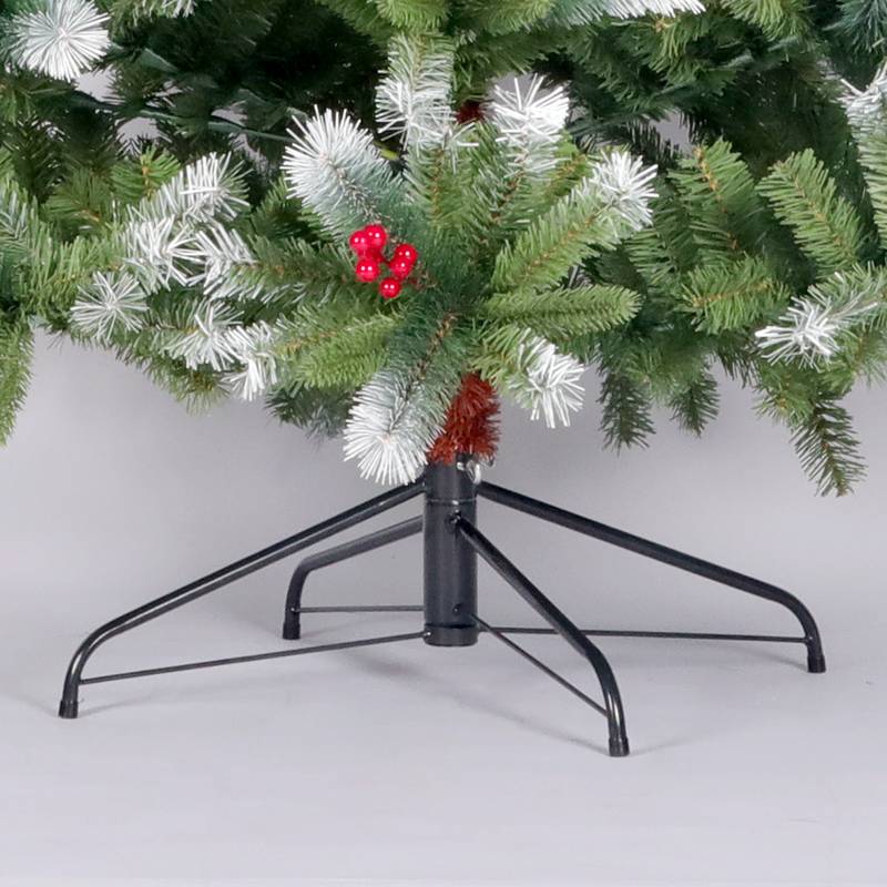 Cozy Flocked Pine Christmas Tree with Berries and Cones
