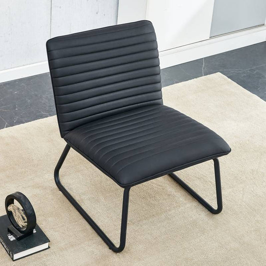 Sleek Black Armless Sofa Chair