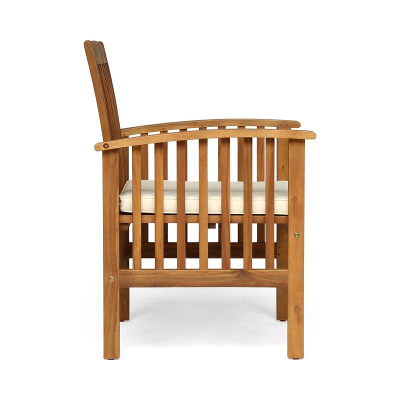 Cozy Acacia Dining Chairs Set with Cushions