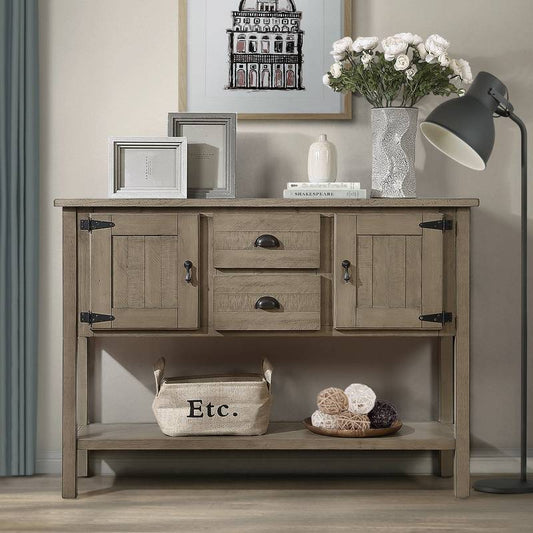 Rustic Wood Sideboard Buffet Table with Storage