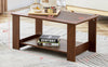 Sleek Walnut Double-Layer Coffee Table