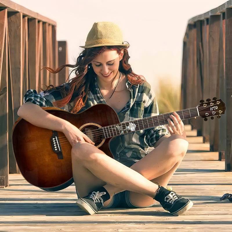 Beginner's Classic Acoustic Guitar with Stylish Rosewood Fretboard