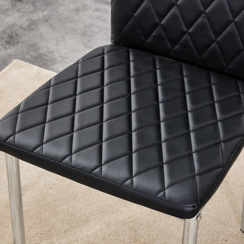 Chic Checkered Dining Chair Set