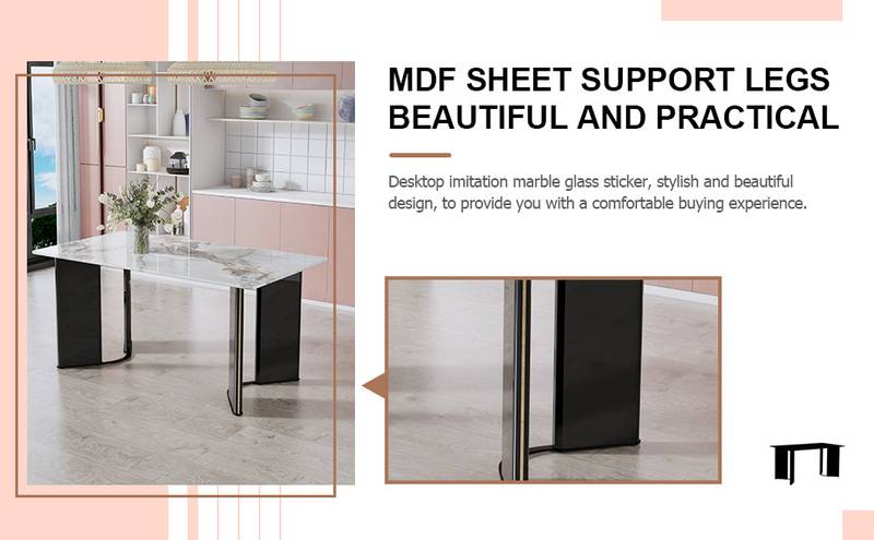Chic Marble Dining Set with Gold Accents