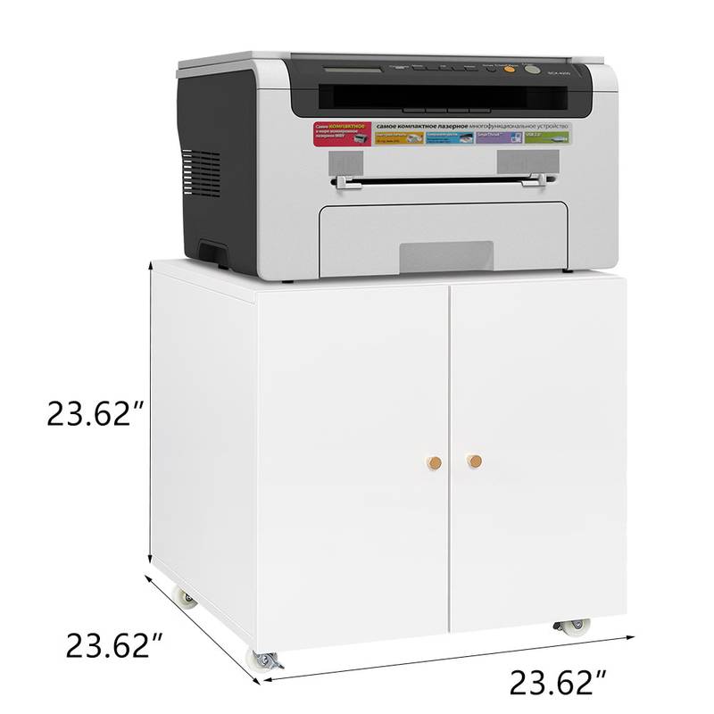 Sleek Mobile Printer Stand with Storage for Home Office