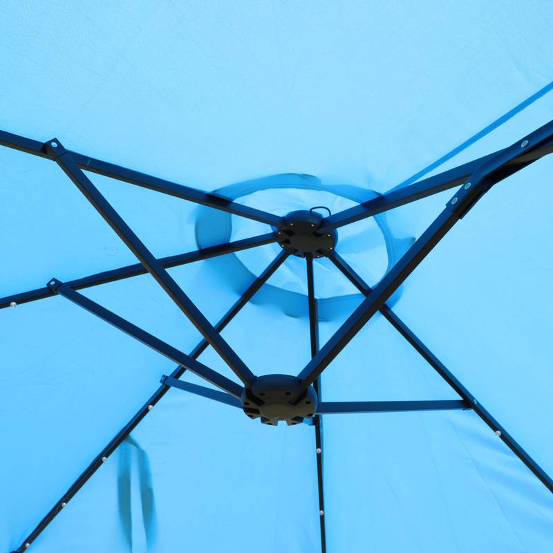 Blue Double-Sided Patio Umbrella - Spacious & Stylish Shade Solution!