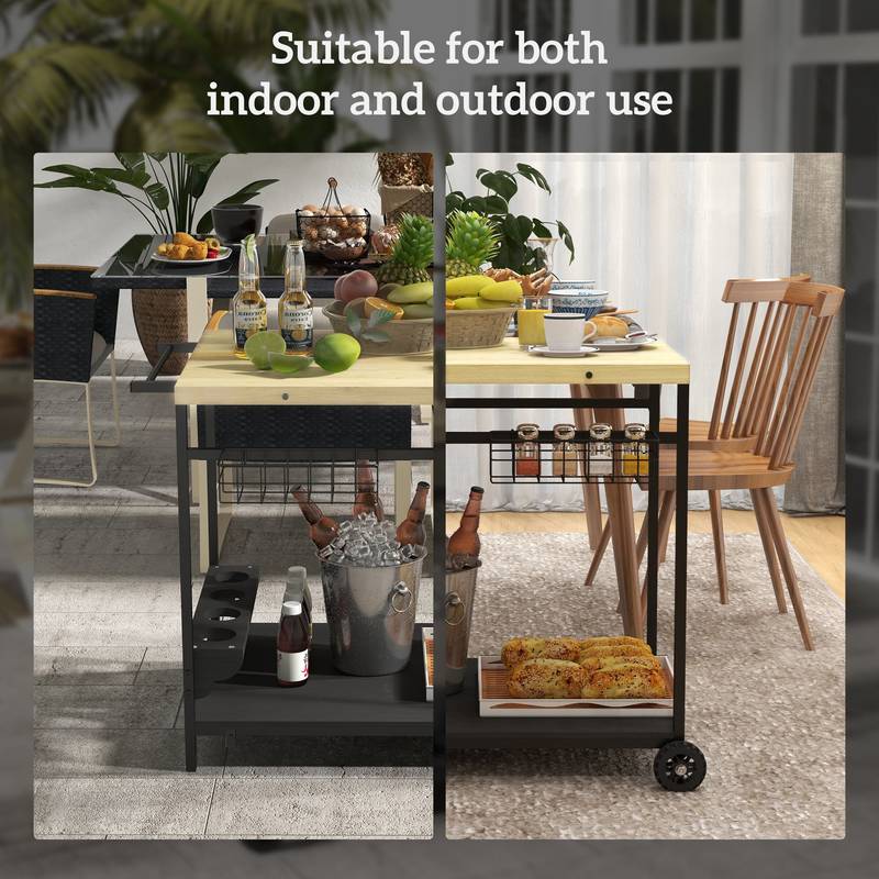 Sunny Outdoor Serving Cart – Roll and Serve in Style!