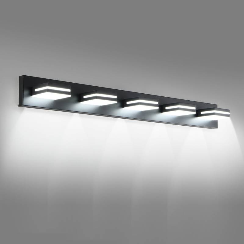Sleek Black LED Vanity Light