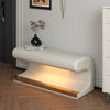 Stylish LED Entryway Bench with Leather Upholstery