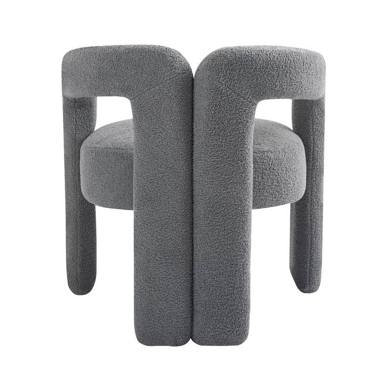 Cozy Grey Teddy Dining Chair