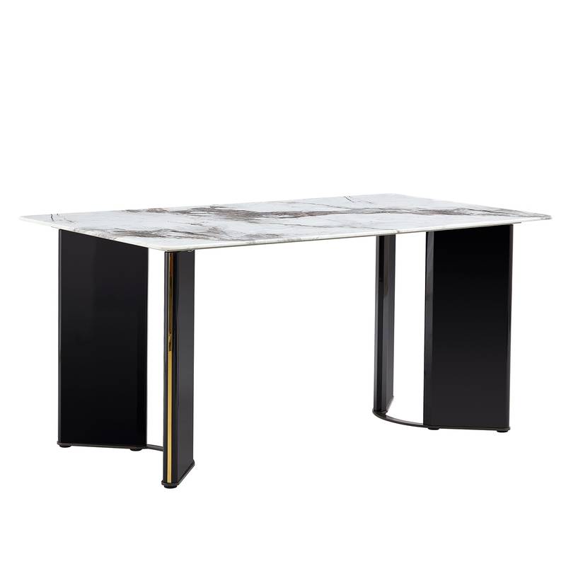 Chic Marble-Look Dining Table