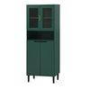 Stylish Green Glass Door Bookcase - Versatile Storage for Any Room