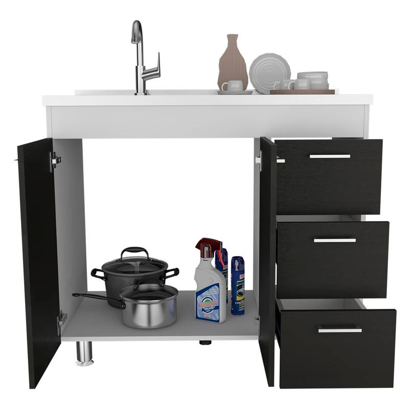 Stylish Kisco Utility Sink - White & Black