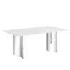 Chic White Marble Dining Table