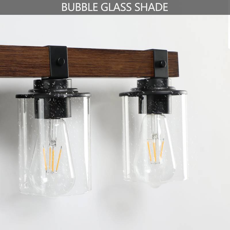 Rustic 5-Light Farmhouse Bathroom Vanity Fixture