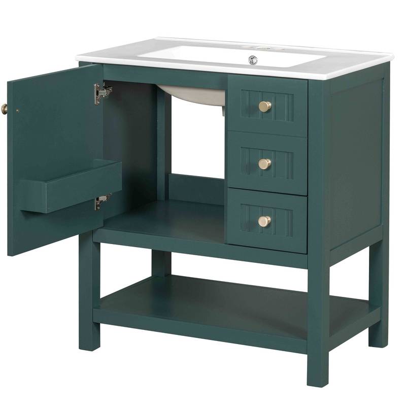 Chic Bathroom Vanity with Ceramic Sink