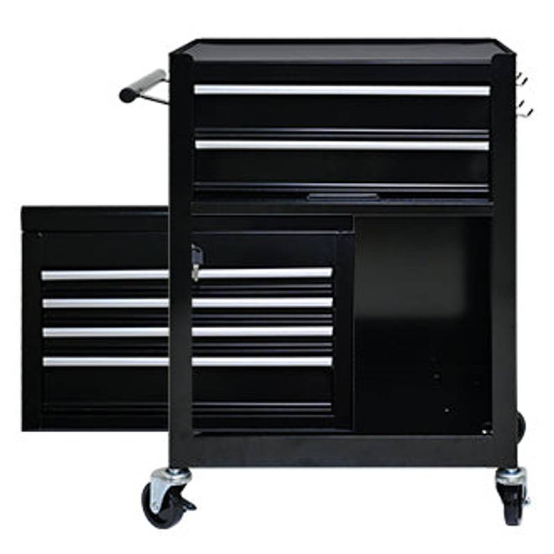 Rolling Tool Chest on Wheels – Black Storage Cabinet with Drawers