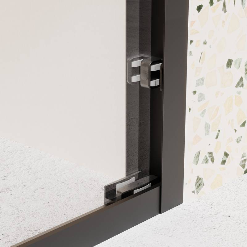 Matte Black Semi-Framed Double Sliding Shower Door