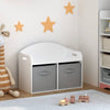 Whimsical Wooden Toy Chest & Bench with Fabric Drawers