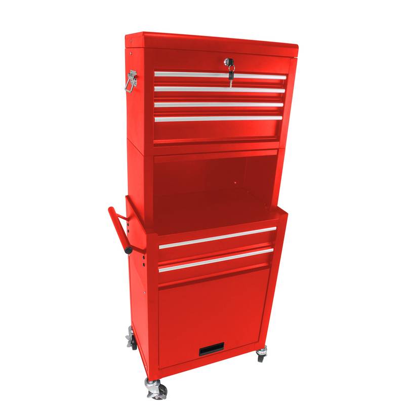 Rolling Red Tool Chest with Wheels & Drawers