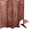 Charming Brown Wood Folding Room Divider