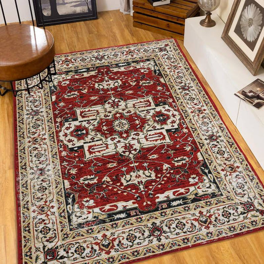 Vintage Boho Flower Rug – Washable & Non-Slip