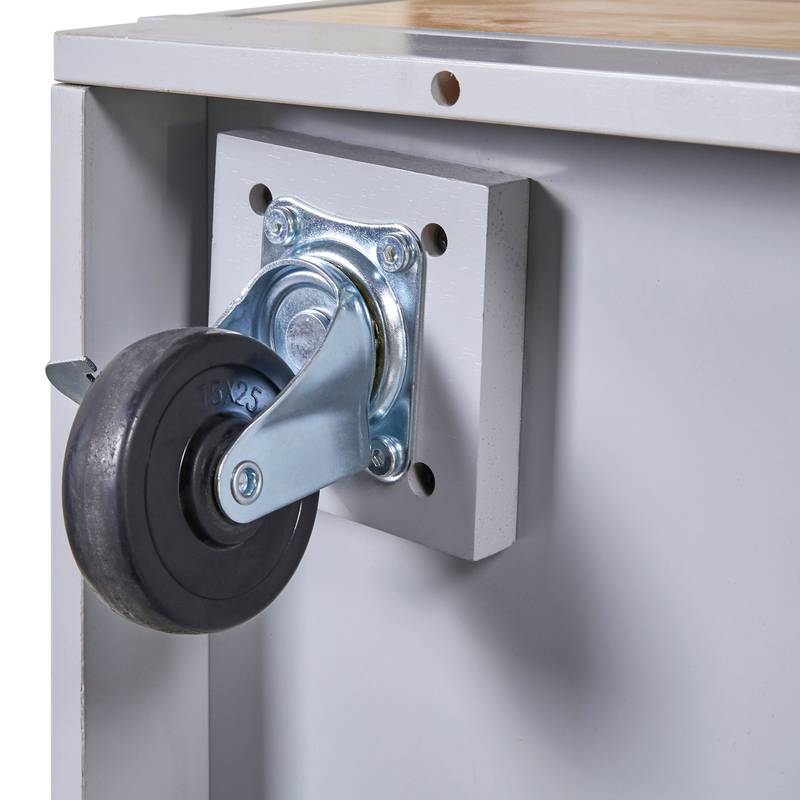 Cozy Kitchen Rolling Island with Storage & Wine Rack