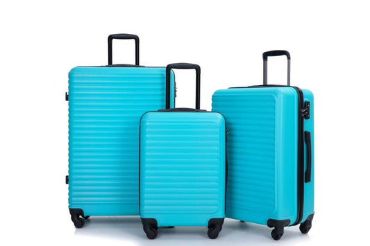 Turquoise Travel Trio: Lightweight Spinner Luggage with Hooks & TSA Lock