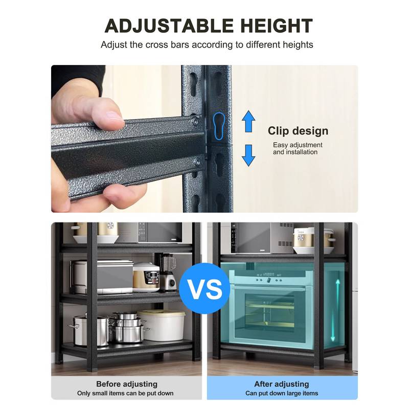 Sturdy Rolling 5-Tier Metal Shelving Unit - Perfect for Kitchen & Garage
