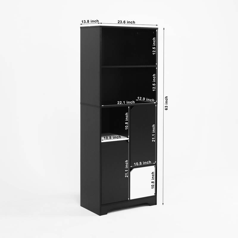 Sleek Storage Bookcase with Doors & Drawer