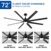 Bright Breeze: Oversized LED Ceiling Fan with Sleek Black Blades