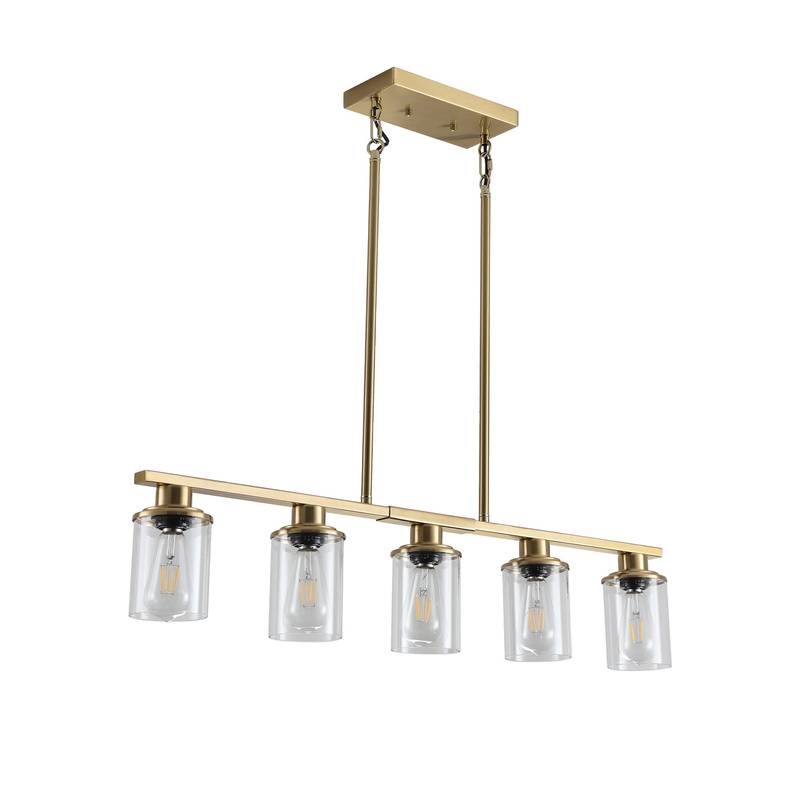 Sleek Gold & Glass Chandelier