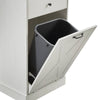 Sleek White Tilt Trash Cabinet