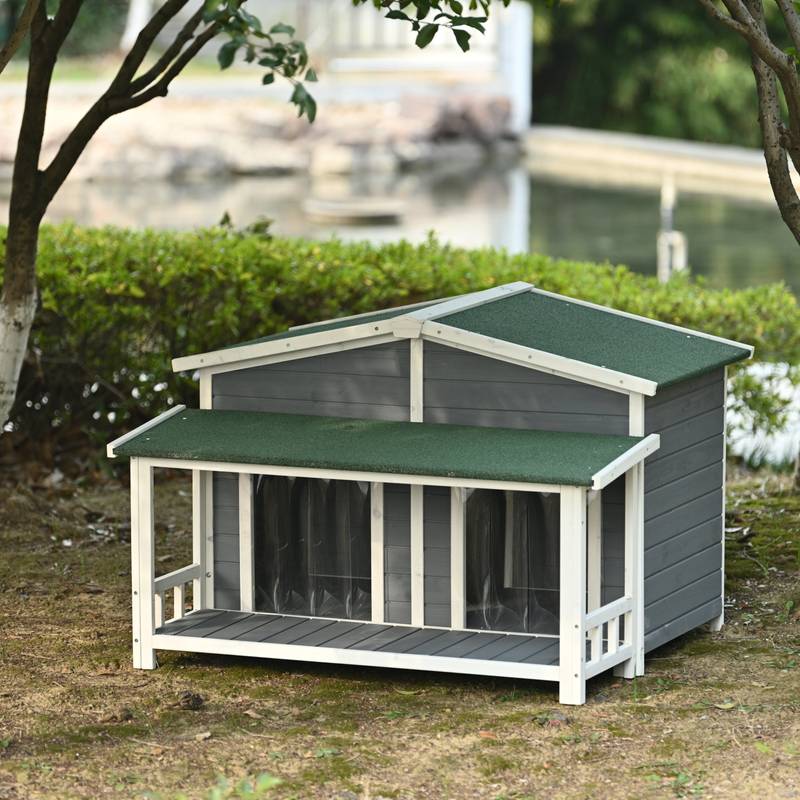 Cozy Cabin Dog House with Porch
