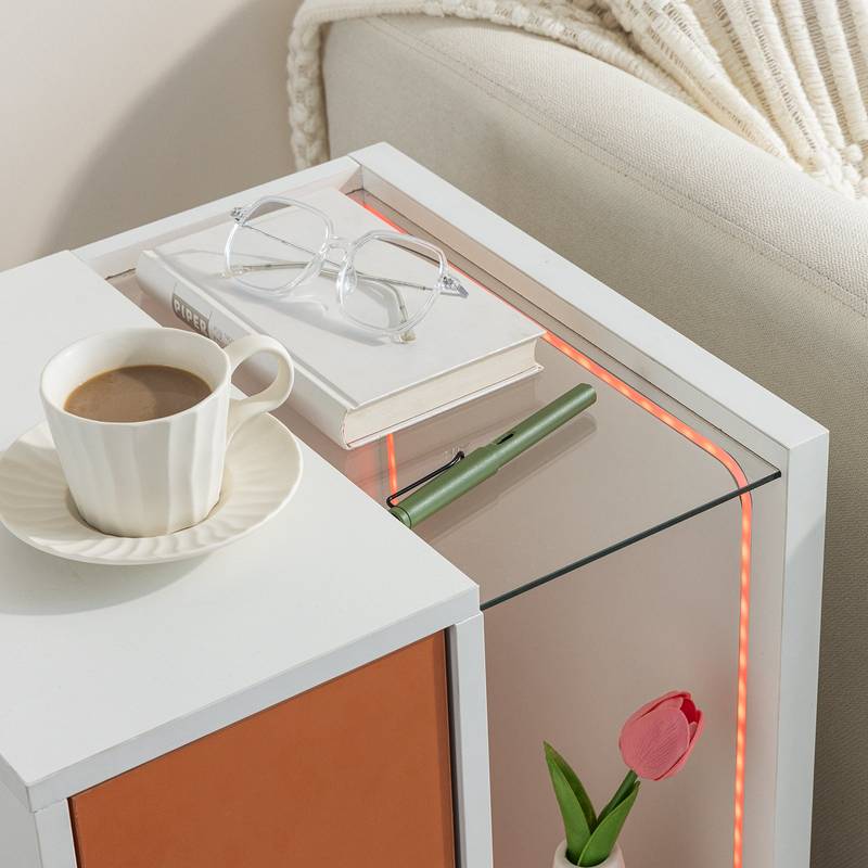 Glow Side Table with Storage