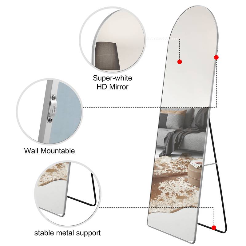 Sleek Silver Arch Wall Mirror