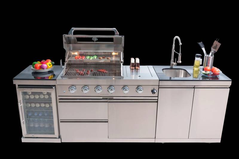 Ultimate Outdoor BBQ Island with Wine Cooler & Storage