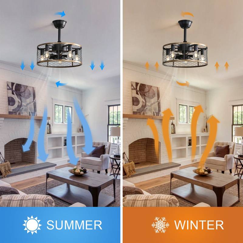 Cozy Caged Ceiling Fan with Remote