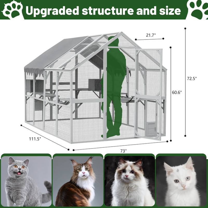 Cozy Outdoor Cat Oasis with Waterproof Roof