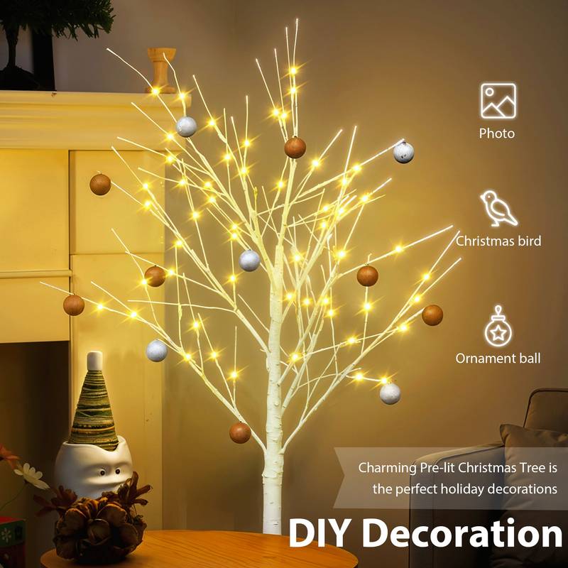 Enchanting Lighted Birch Tree for Festive Decor