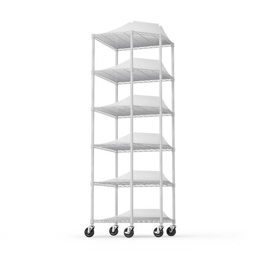 Versatile 6-Tier Corner Shelf Rack with Wheels