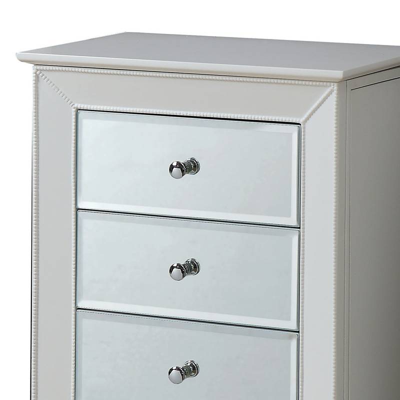 Charming White Jewelry Armoire
