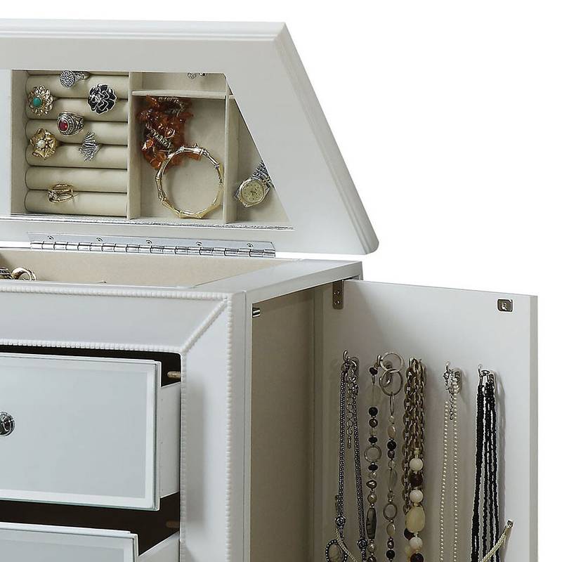 Charming White Jewelry Armoire