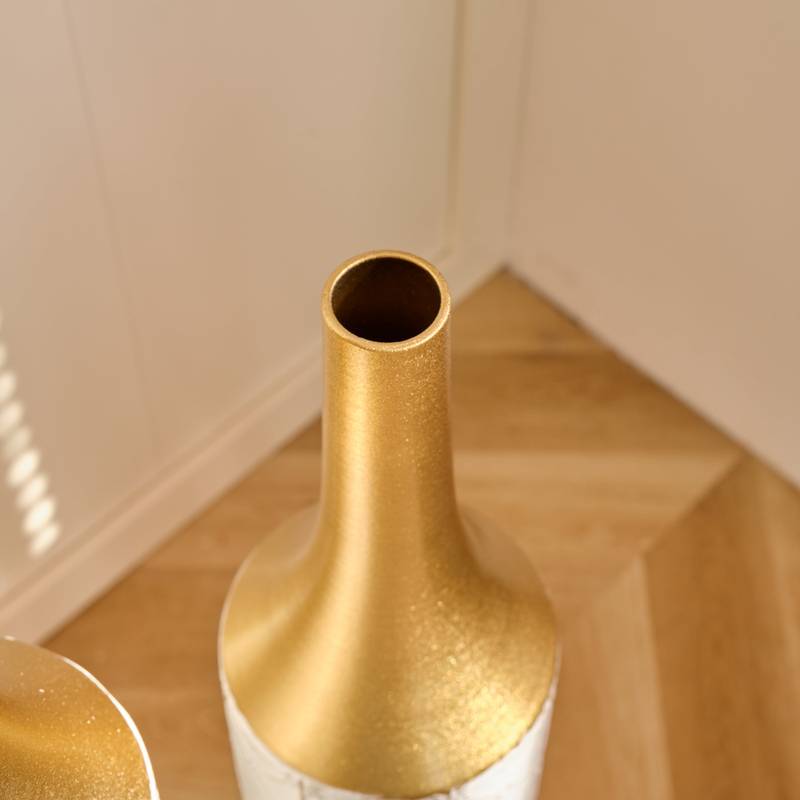 Gorgeous White Metal Vase Trio
