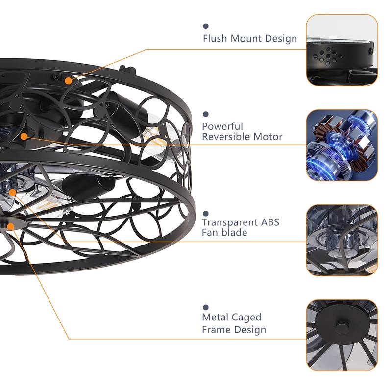 Chic Vintage Ceiling Fan Light – Remote Control & Quiet Comfort for Any Room